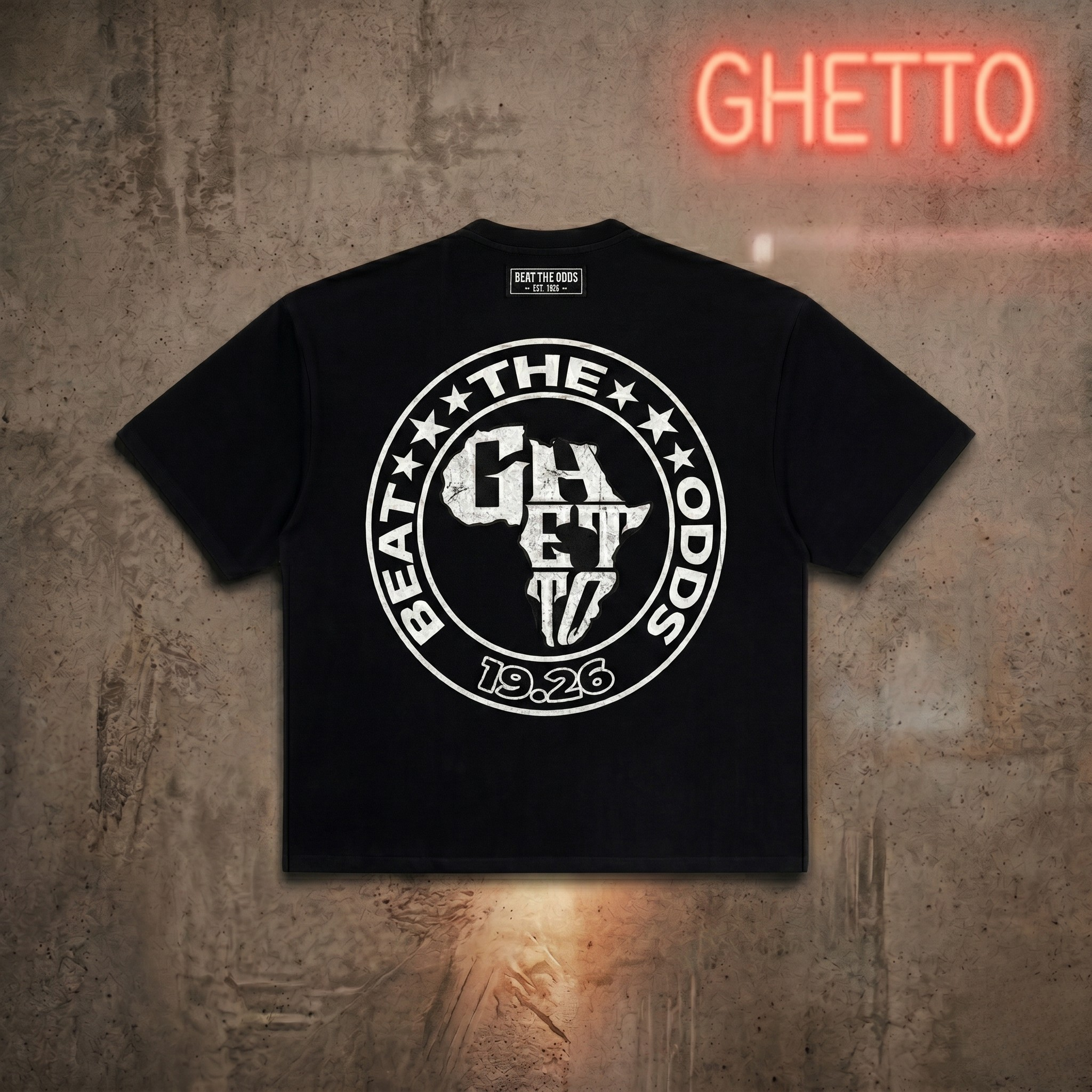 T-Shirt Oversize "Beat The Odds" - Noir