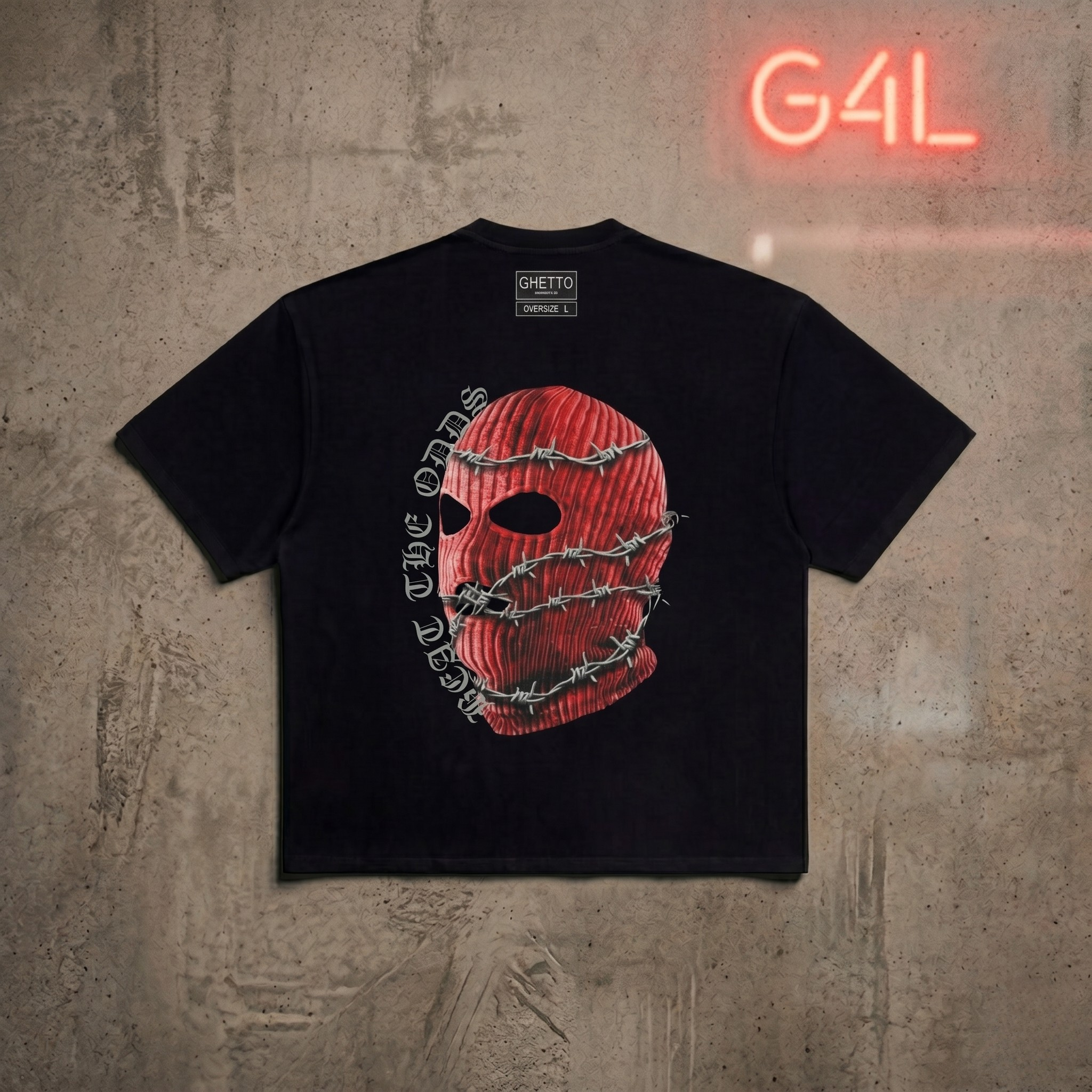 T-Shirt Oversize "Barbed Mask" - Noir — Électronique